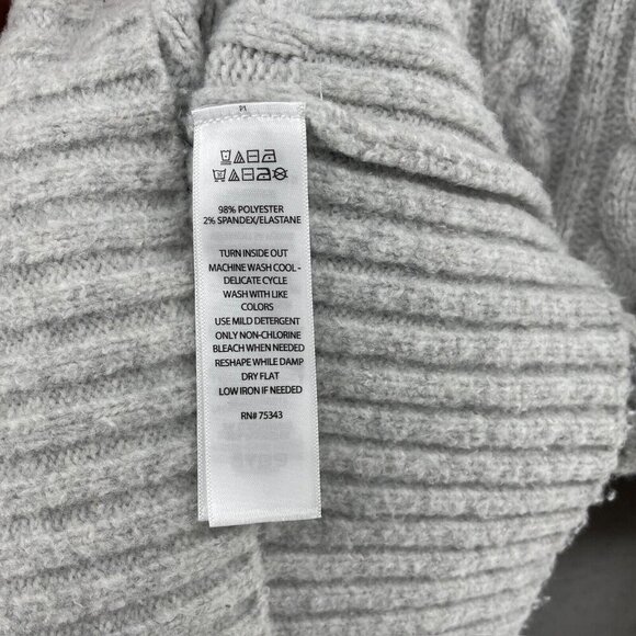 Joie Sweater Women's Sz S Light Gray Mock Neck Pullover Long Sleeves Ribbed Knit - Picture 11 of 12